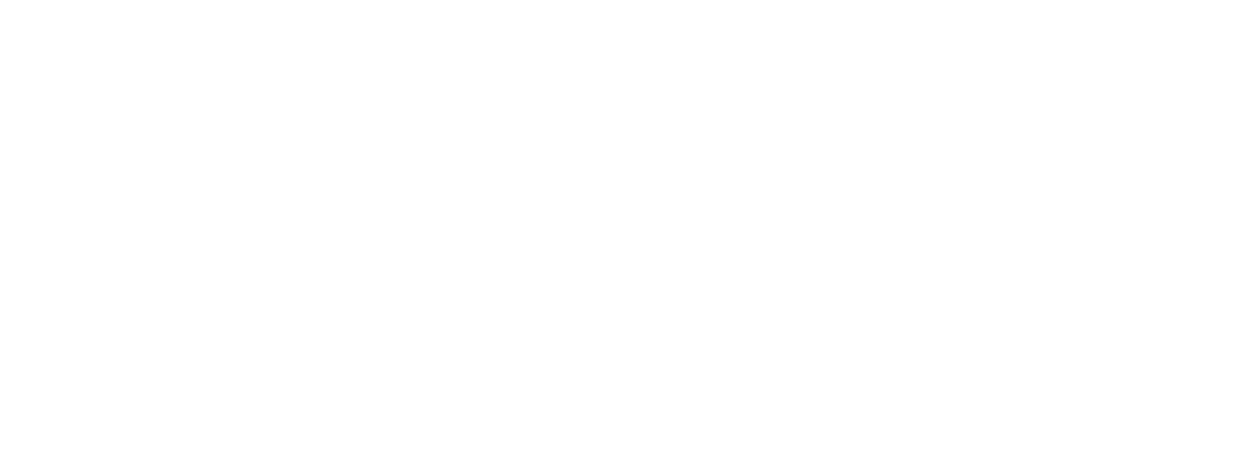 Bandit Productions white horizontal lockup. BP on the left with Bandit Productions on the right.